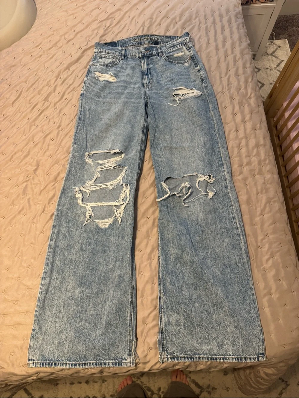 (LONG LENGTH) Distressed Dream Drapey Women's Jeans
